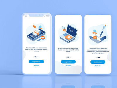 E-learning app onboarding