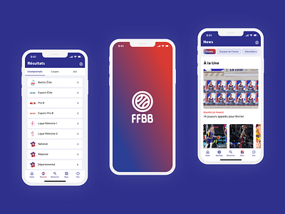 French basketball federation mobile app (FFBB) basketball ffbb mobile prototype ui ux visual design