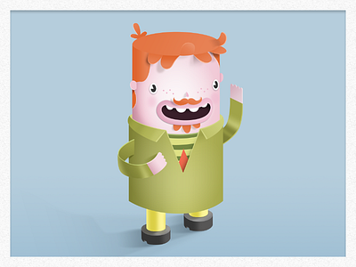 Ginger guy character cute ginger illustration paper toy