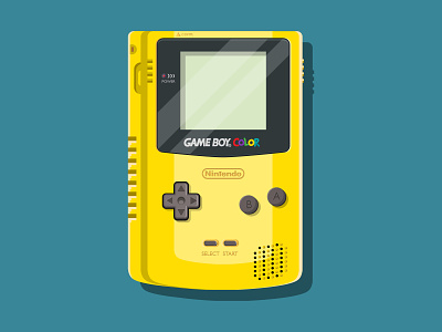 Gameboy Color art childhood classic game color console flat game game art gameboy gameboy illustration icon illustraion illustration logo minimal nintendo simple vector video game videogames
