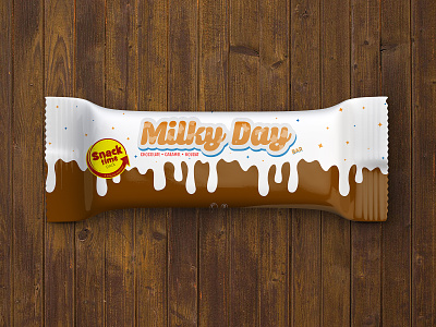 Milky Way Bar | Dribbble Weekly Warm-Up | Week 3 bar brand design branding branding design candy candy bar caramel chocolate chocolate bar milky milky day packagedesign packaging typography weekly warm-up wrapper