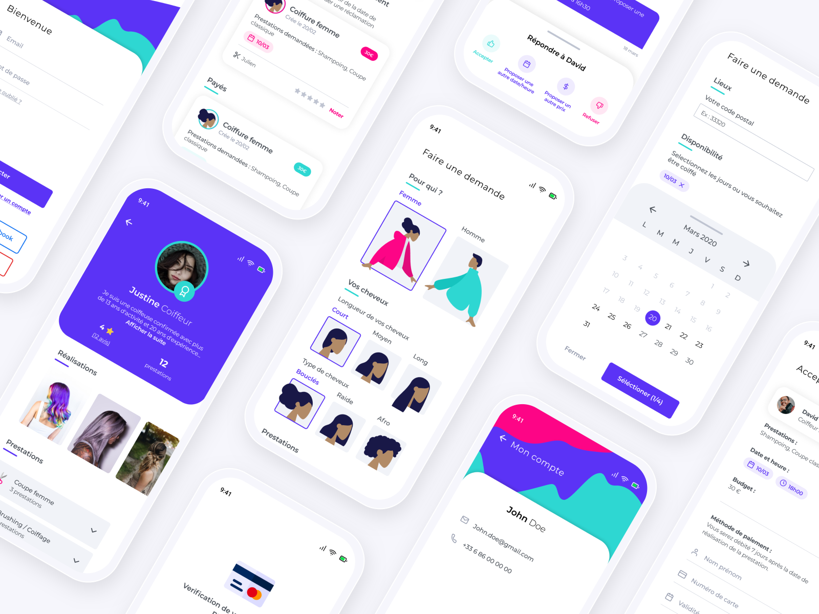 Hairdresser user mobile app by Sarah Jimenez on Dribbble