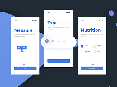 Onboarding. Fitness app 2019 ai application artificial intelligence coach concept fitness flow interface onboarding sketch stepper suggestions ui uidesign uiux ux design uxdesign wizard