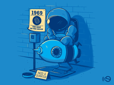 Budget cuts astronauts clever dream fun gebe illustration moon sad space