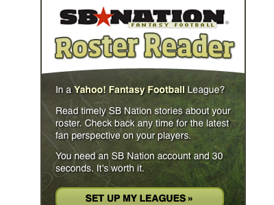Roster Reader Widget button fantasyfootball football grass green sbnation sports widget