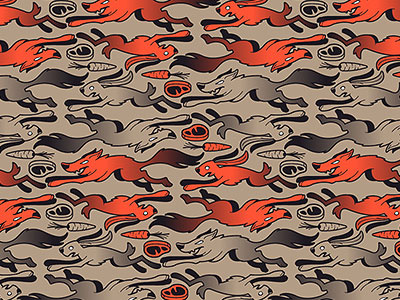 rabbit and fox pattern carrot chase flee fox pattern rabbit steak