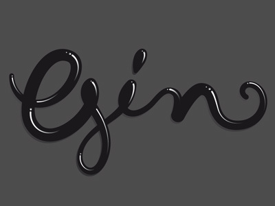 Gin lettering liquor