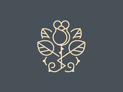 Rose Logo Brand attract crest floral hedge rose snow white thorn