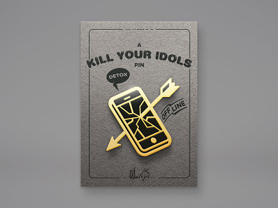 Idol Pin arrow detox digital display glass gold phone pin spider app