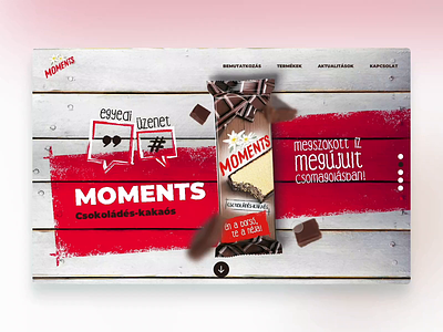 moments home page animation brand site brown chocolate homepage landing landing design landing page landing page ui layout moment moments red red color transition ui ui design wafer