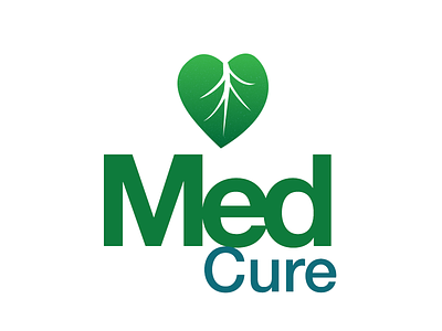 Med Cure care cure drug heart leaf logo logo design wellness