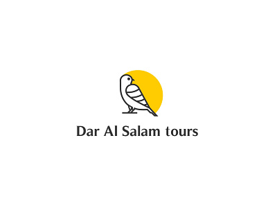 Dar Alsalam Tours bird bird logo branding fly logo logo design peace pigeon tours travel travel agency wing yellow