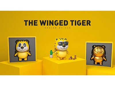 THE WINGED TIGER 3d art c4d character