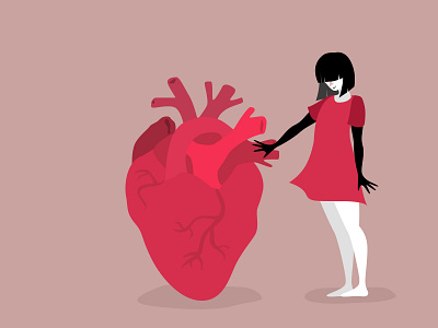 Alien heart girl heart illustration love sketch vector
