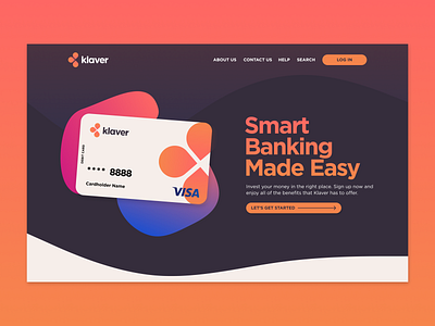 Klaver — Landing Page banking business card figma ui ux web design web designer website