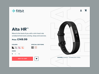 Fitbit Product Card ecommerce fitness product card product page shop store ui ux ui web web design