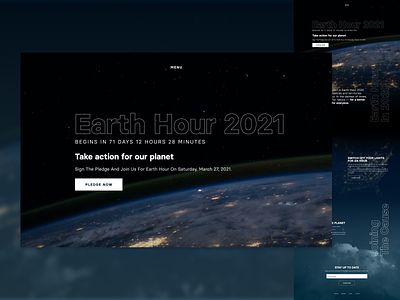 Earth Hour Microsite Concept earth hour microsite one page onepage ui web design
