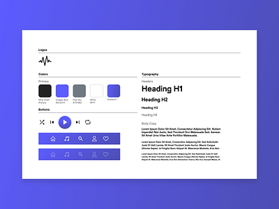 Muse Music App — Style Guide app app design clean figma style guide style tile ui user interface design