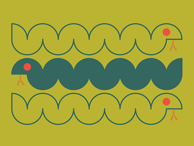 Sneks! animals geometric illustration snakes