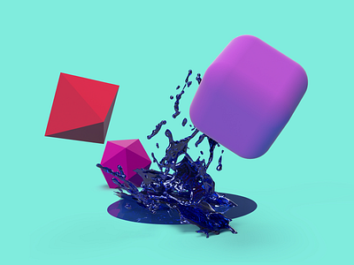 Splash 3d adobe dimension geometric art