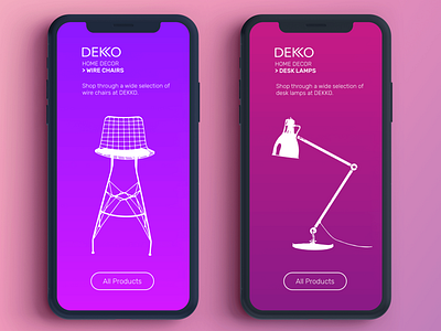Dekko UI branding homedecor mobile app ui ux