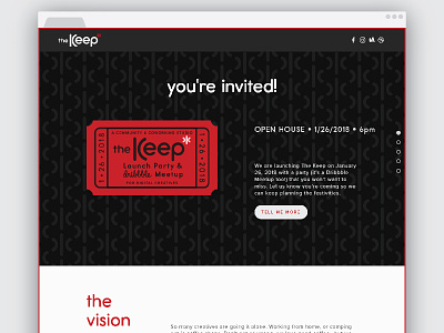 The Keep Landing Page coming soon invite launch website
