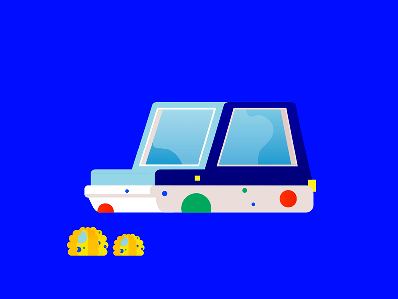 Bubble car illustration shapes car