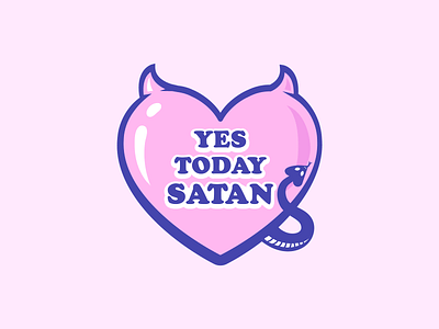 Yes Today Satan candy cute demon design devil devils graphic design halloween heart iconography illustration kawaii logo pastel pastel colors snake spooky vector vector art