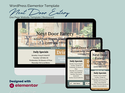 Next Door Eatery | One Page Elementor Website Template