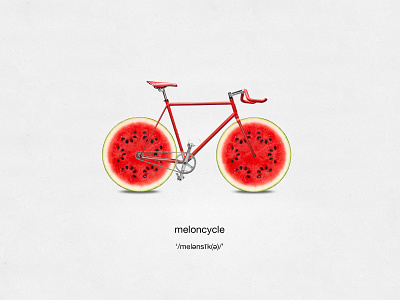 Ad graphic for a fitness app 8fit app bicycle clever combinations design fun graphic watermelon whimsical