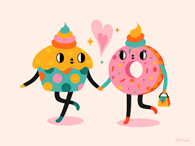 Sweet Love adobe illustrator characterdesign colorful digitalart food food illustration illustration vector