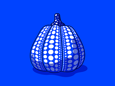 Yayoi Kusama in the Blue 0043ff art blue design illustration pumpkin yayoikusama