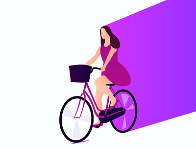 Bicycling Woman design design graphic dribbblers flat flat design flatillustration graphic design illustration vector woman illustration