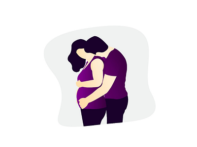 Huge couple hugs husband people pregnancy purple wife