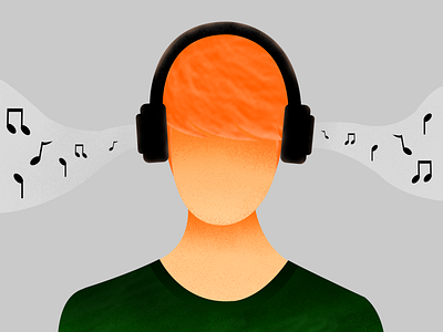 A man listening to music