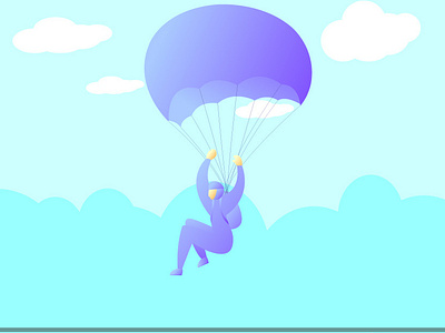 Skydiving design graphic dribbblers flat flat design flatillustration parachute skydiving vector