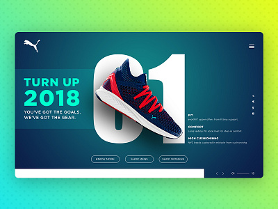 Puma design draft flat idea layout puma store uiux website