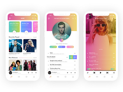 Music App app clean digital gradient graphic icon music player ui ux