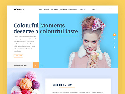 Flavuro Ice Cream colourful design flat icecream inspiration layout product ui ux web website