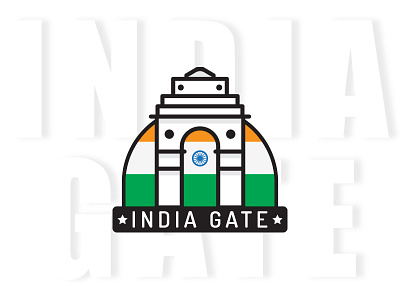 India Gate colors creative design flag flat idea identity india indiagate inspiration interaction logo