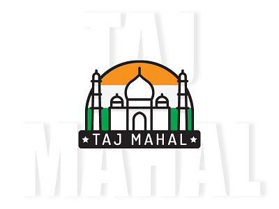 Taj Mahal colors creative design flag flat idea identity indialogo inspiration interaction logo tajmahal