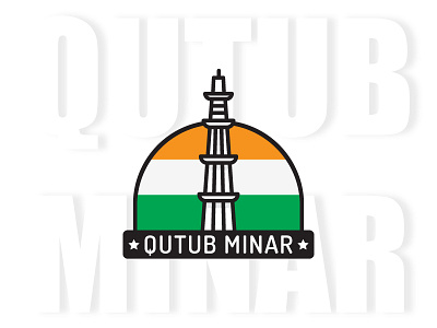 Qutub Minar colors creative design flag flat idea identity indialogo inspiration interaction logo qutubminar