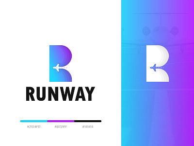 Runway application booking branding color design flight fly logo logotype palette runway visual