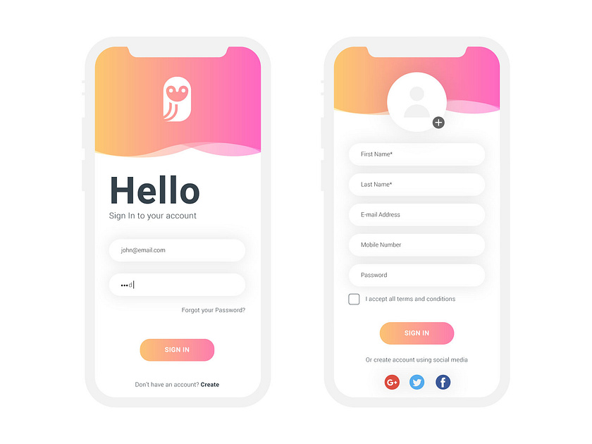 Login Screen by Akram Ghanchi on Dribbble