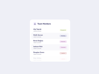 Team Members - List Style