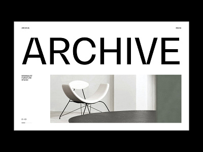 ARCHIVE archive branding concept furniture logo minimal photography studio typography ui ui card
