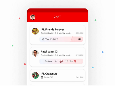 Dream11 Chat app design chat chatting community dream11 friends gaming gaming chat interaction design sports sports app sports chat ui ui design ux ux design