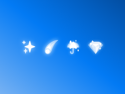 Glow Icons comet diamond emoji emoji set emojis glow icons iconset light shine stars umbrella
