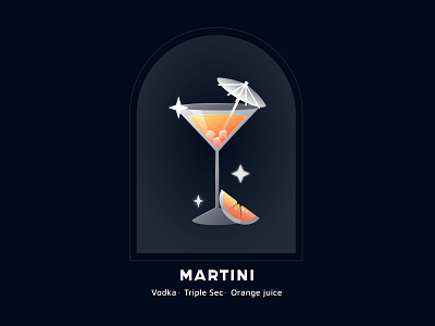 Orange Martini Coctail Illustration bar coctail design drink glass ice icon icon design illustration martini orange orange juice transparency transparent vector