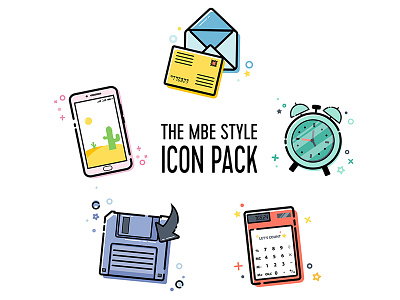 MBE Style Icon Pack Vol.3 calculator icon clock icon download icons email icon icon set icons icons pack illustration mbe mbe style mobile icon